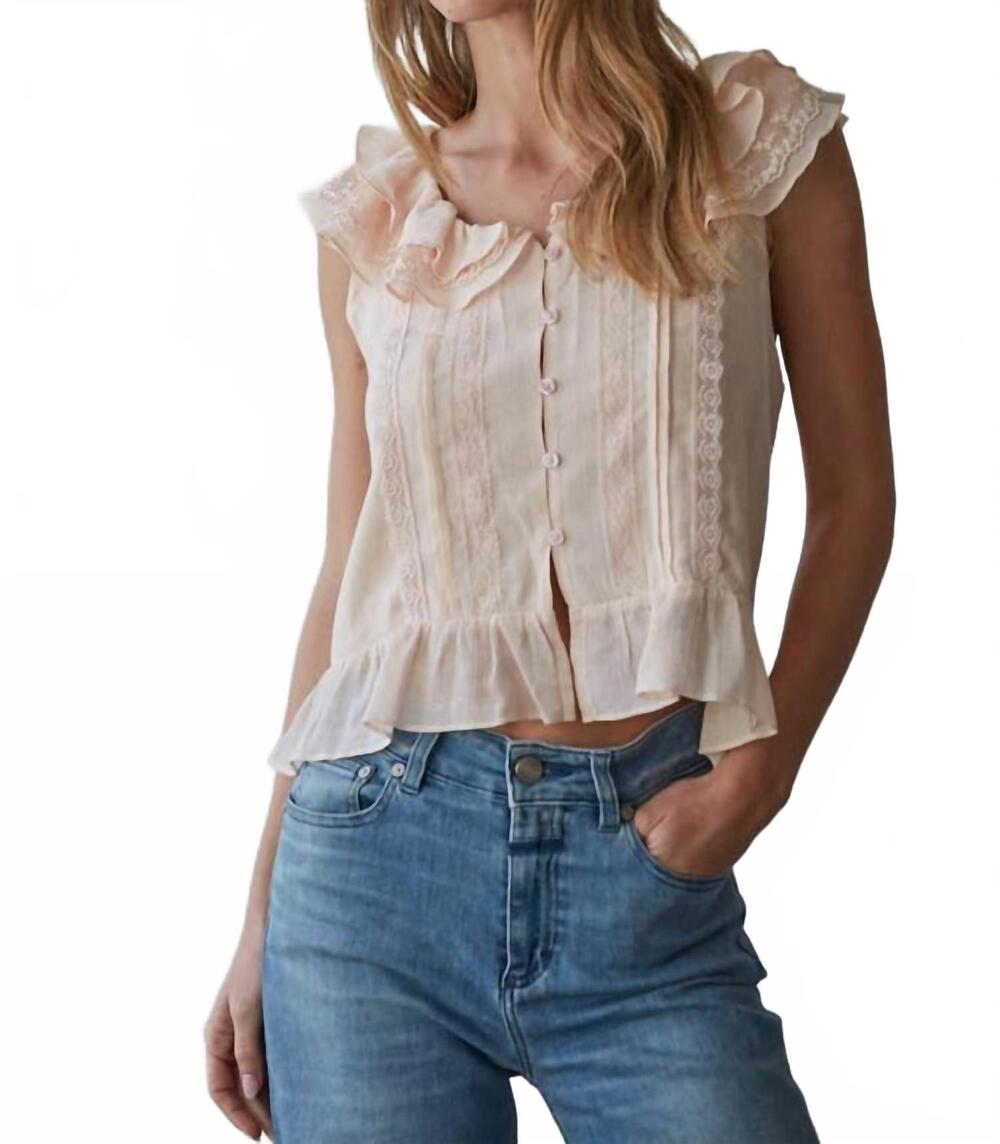 NEW BY TOGETHER ruffle collar top in blush